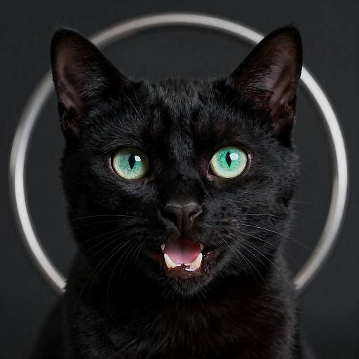 Surprised Black Cat CGI with Glow