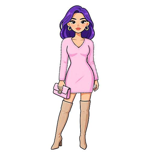 Minimalist Chic Woman in Pastel Pink