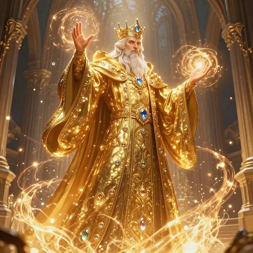 Radiant Golden Wizard Robe Illustration