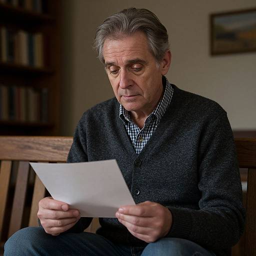 Emotional Middle-Aged Man Reading Letter
