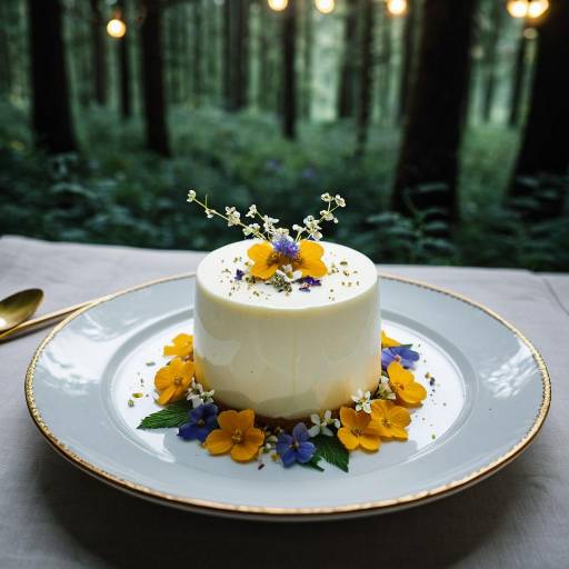 Elderflower Panna Cotta with Edible Flowers
