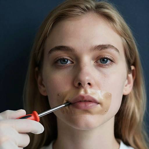 Intense Portrait of a Bound Young Woman