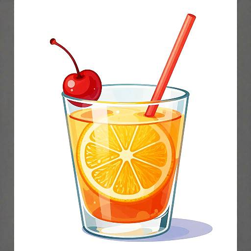 Vibrant Digital Cocktail Illustration