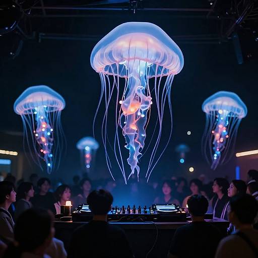 Bioluminescent Jellyfish DJ Scene