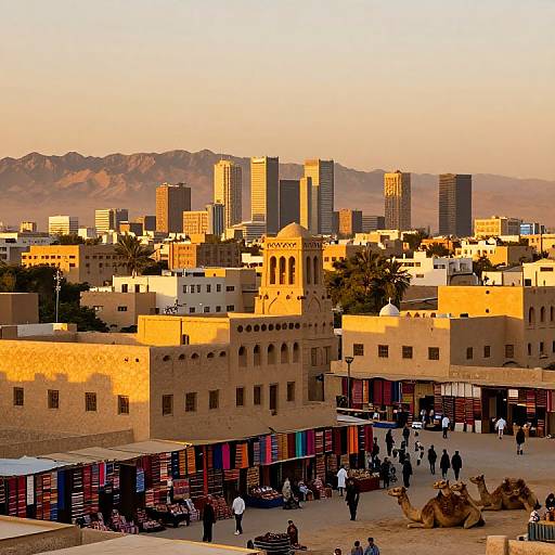 Mideast Cityscape at Sunset