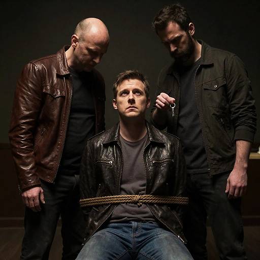 Intense Encounter in a Dimly Lit Room