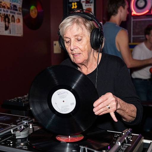 Elderly Woman DJ at Rave
