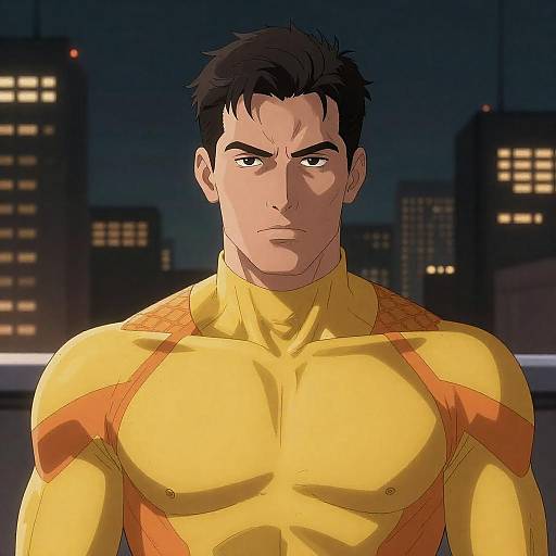 Dynamic Superhero in Urban Setting