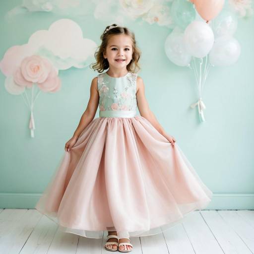 Smiling Little Girl in Elegant Dress