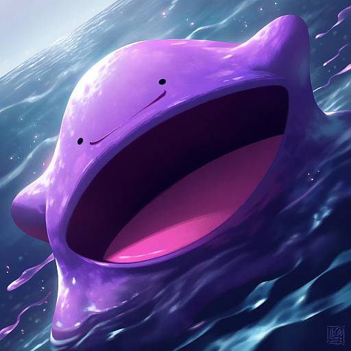 Illustration of Ditto, pokemon in the style of Yana (nekoarashi)