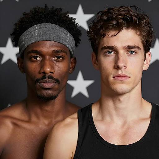 Portrait of Two Men with Contrasting Features