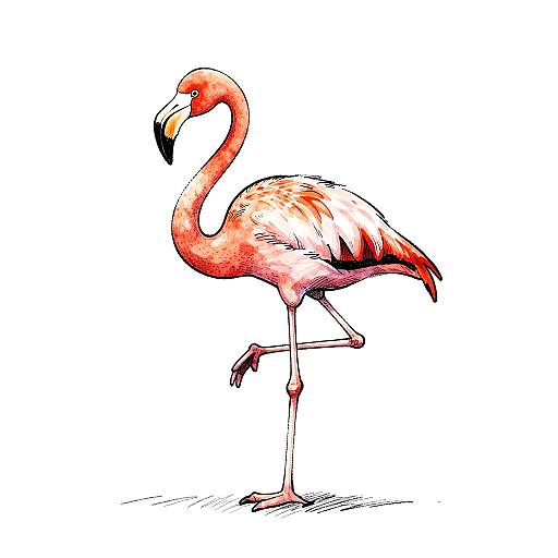 Whimsical Flamingo Ballet Illustration