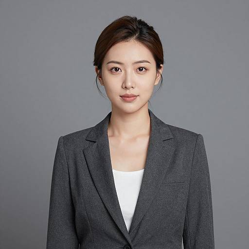Professional Woman in Dark Gray Blazer