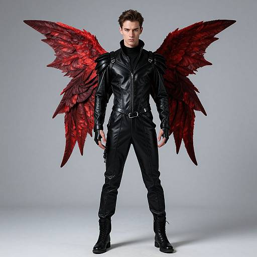 Male Dark Fairy with Red Wings