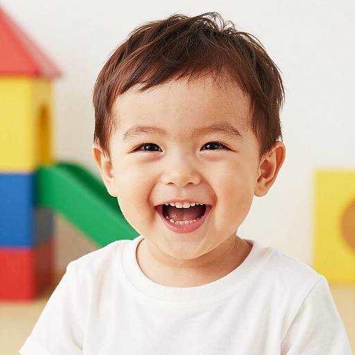 Giddy Toddler High-Key Playground Portrait