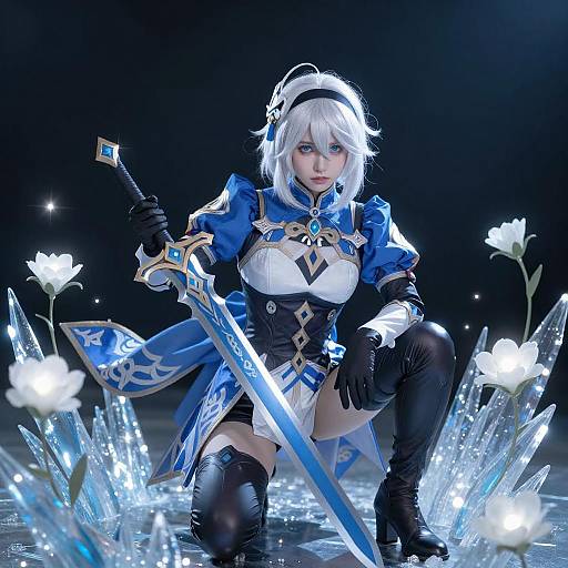 White-Haired Fantasy Cosplayer Art