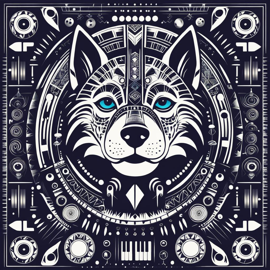 Tribal Dog Synth Art Creation