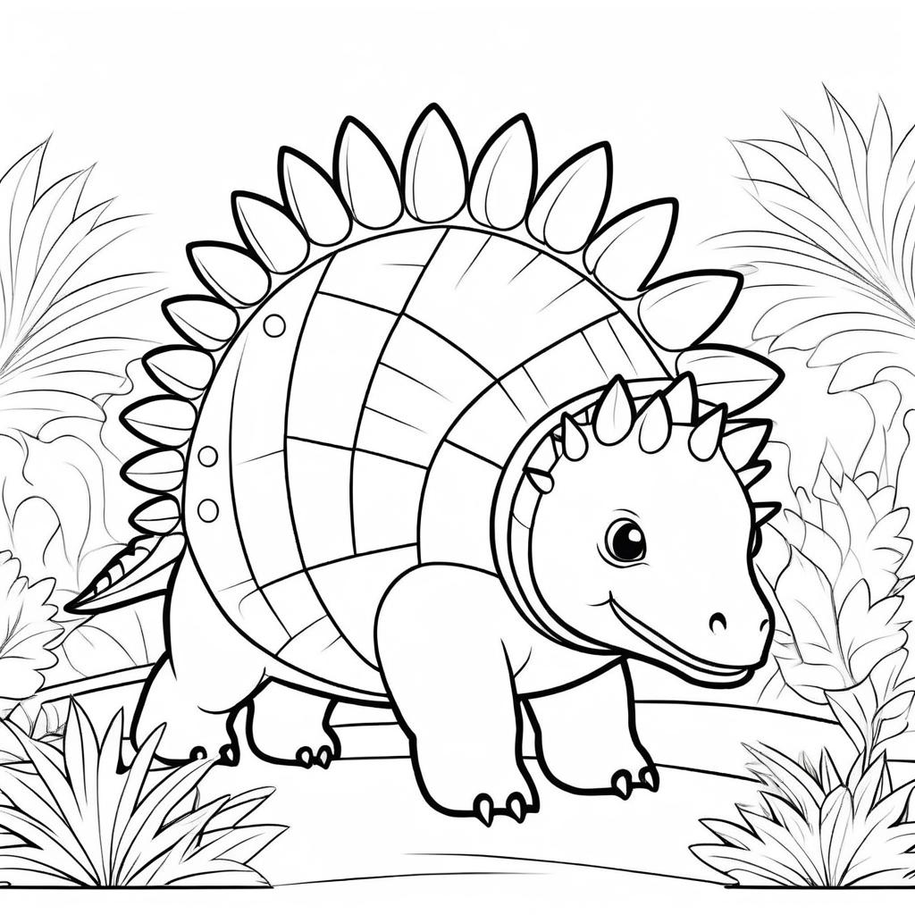 Adorable Stegosaurus Coloring Page Design