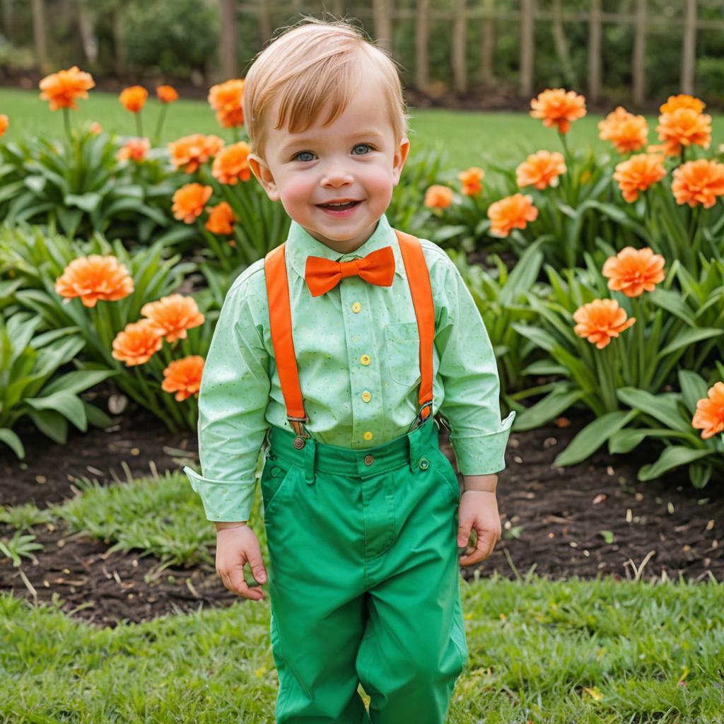 Playful Toddler's Colorful Easter Outfit