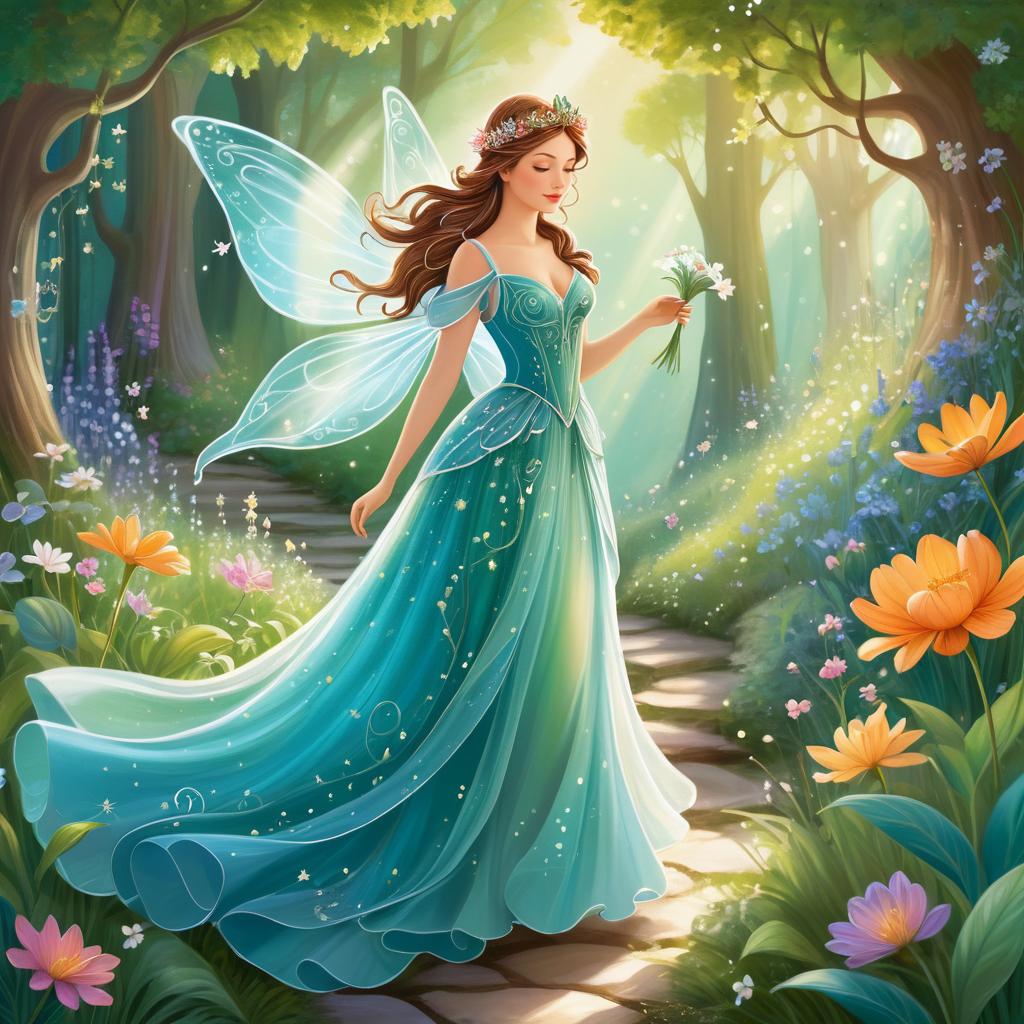 Whimsical Fairy Princess in Flower Glade