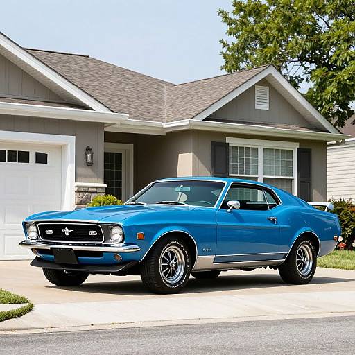 1971 Blue Ford Mustang Fastback