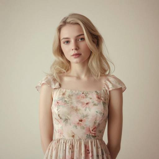 Blonde Woman in Floral Dress