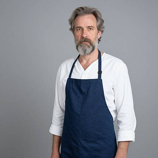 Stoic Elderly Man in Traditional Attire