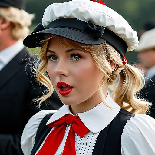 Embarrassed Blonde Girl with Wings