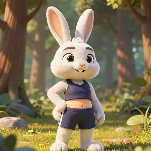 Anthropomorphic Female Rabbit in Sporty Outfit