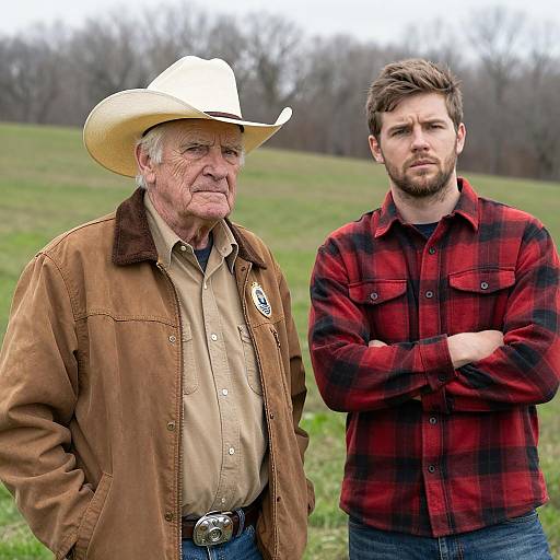 Elder and Younger Men in Nature