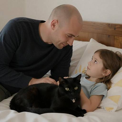 Warm Moment Between a Man and Girl