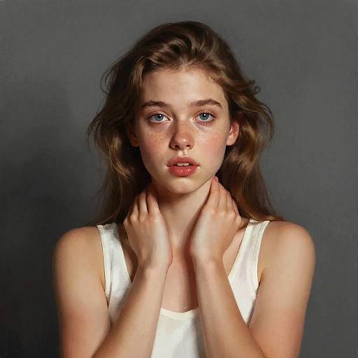 Freckled Young Woman Digital Portrait