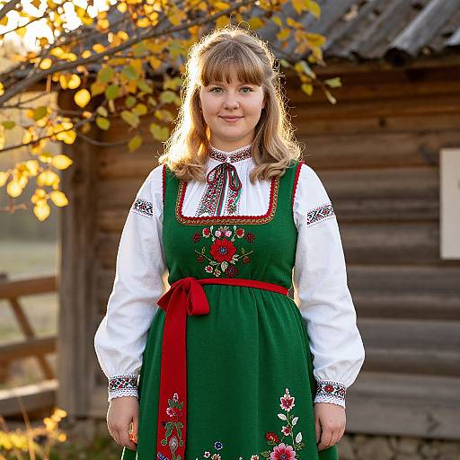 Naturalistic Portrait of Swedish Folk Woman