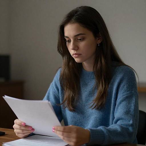 Contemplative Young Woman in Dim Light