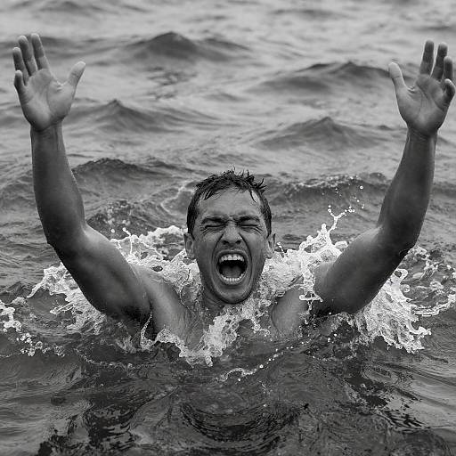 Emotional Struggle in Turbulent Waters