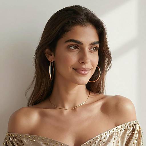 Elegant Woman with Jewelry and Sunlight