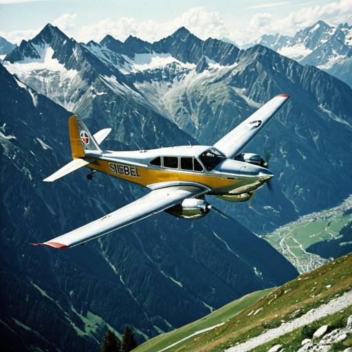 Siebel Si 204 Flying Over Alpine Mountains