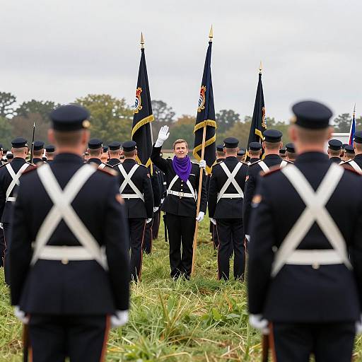 Dramatic Soldiers in Grassy Field