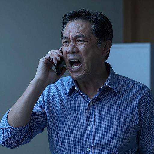 Dramatic Portrait of a Shouting Man