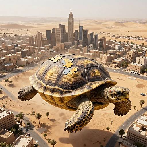 Floating Desert City on Giant Turtles