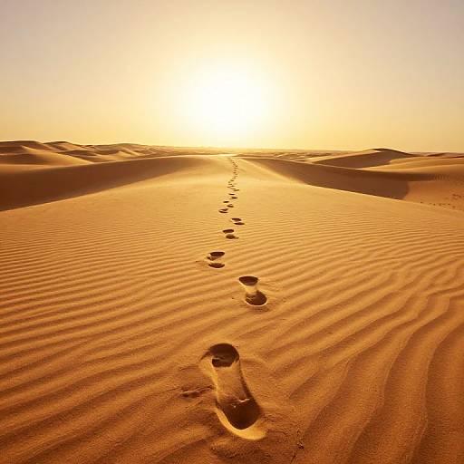 Ethereal Floating Footprints in Desert