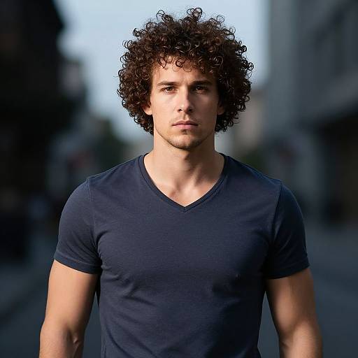 Curly Spiky Hair European Portrait