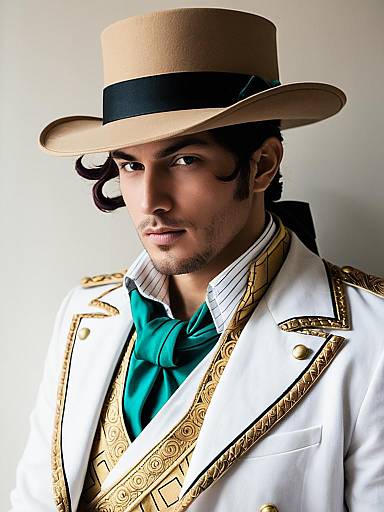 Man in William Anthonio Zeppeli Cosplay Costume