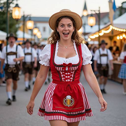 Bavarian Beer Maid Festival Scene