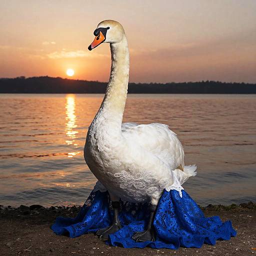 Regal Swan in Lace Dress