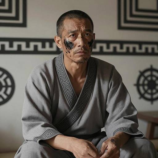 Intense Portrait of a Middle-Aged Man