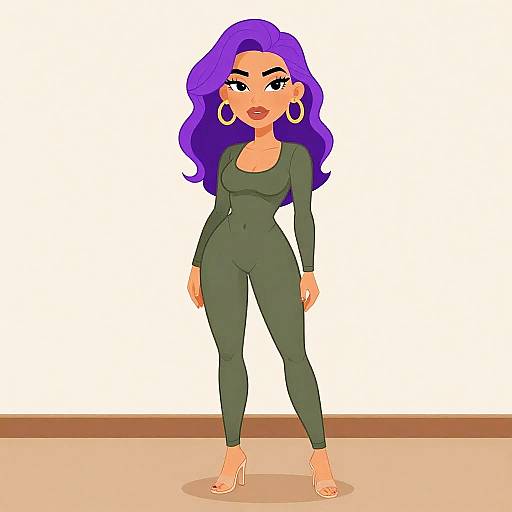 Stylish Woman in Olive Green Jumpsuit