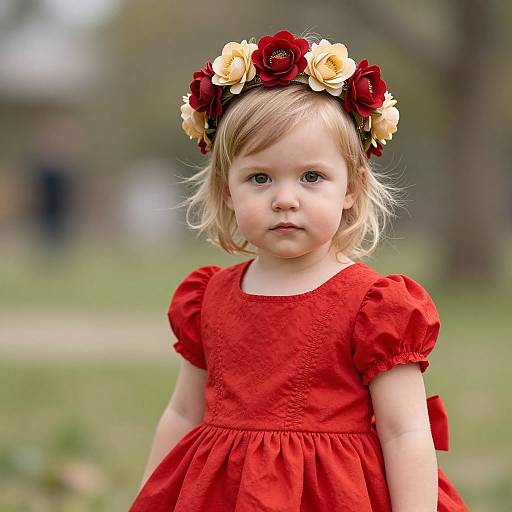 Infant Alice in Red Dress
