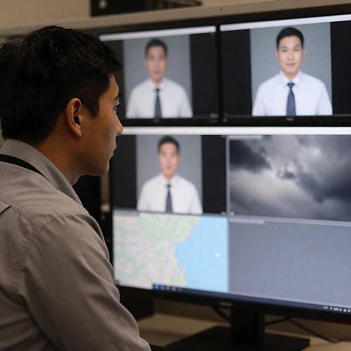 Focused Man Analyzing Complex Information