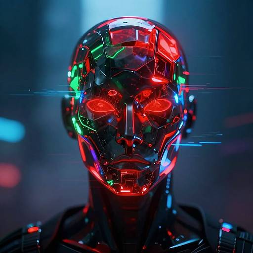 Dramatic Cyberpunk Metallic Portrait